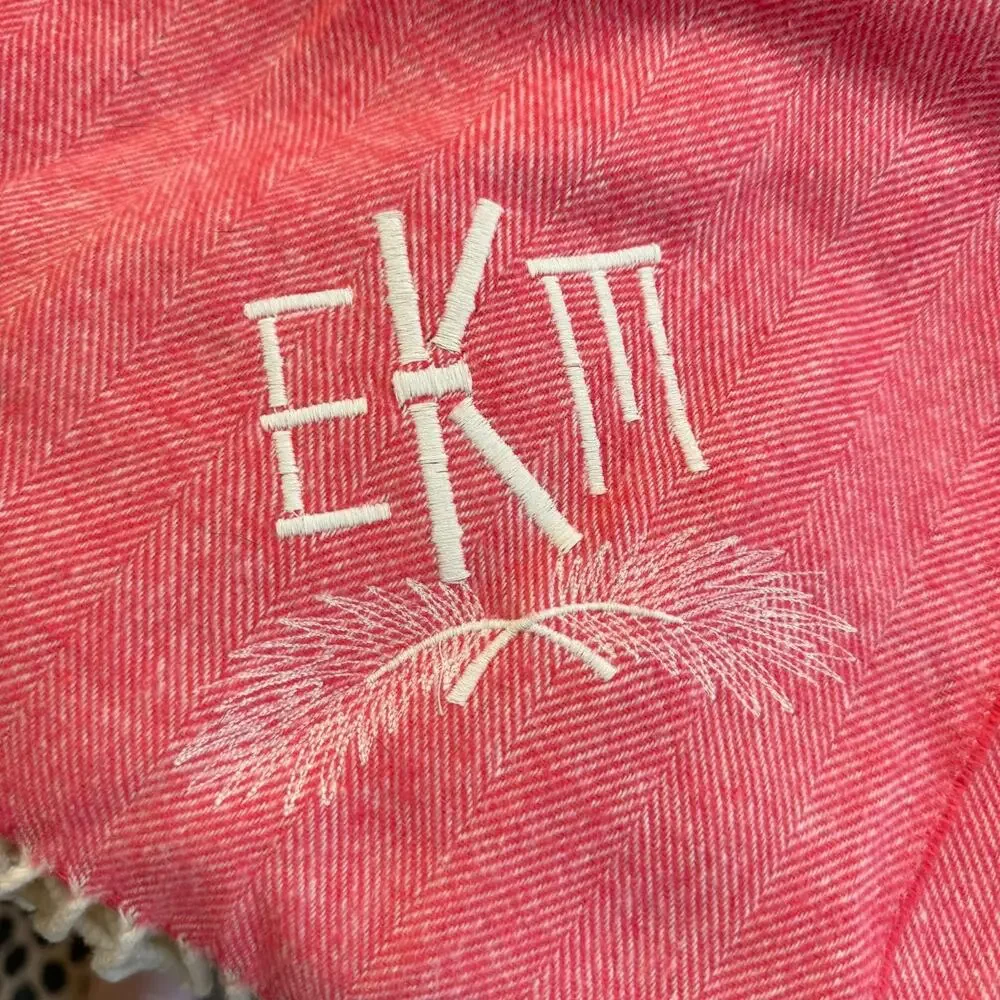 Lands Downunder Throw Blanket Pink Herringbone 52x60